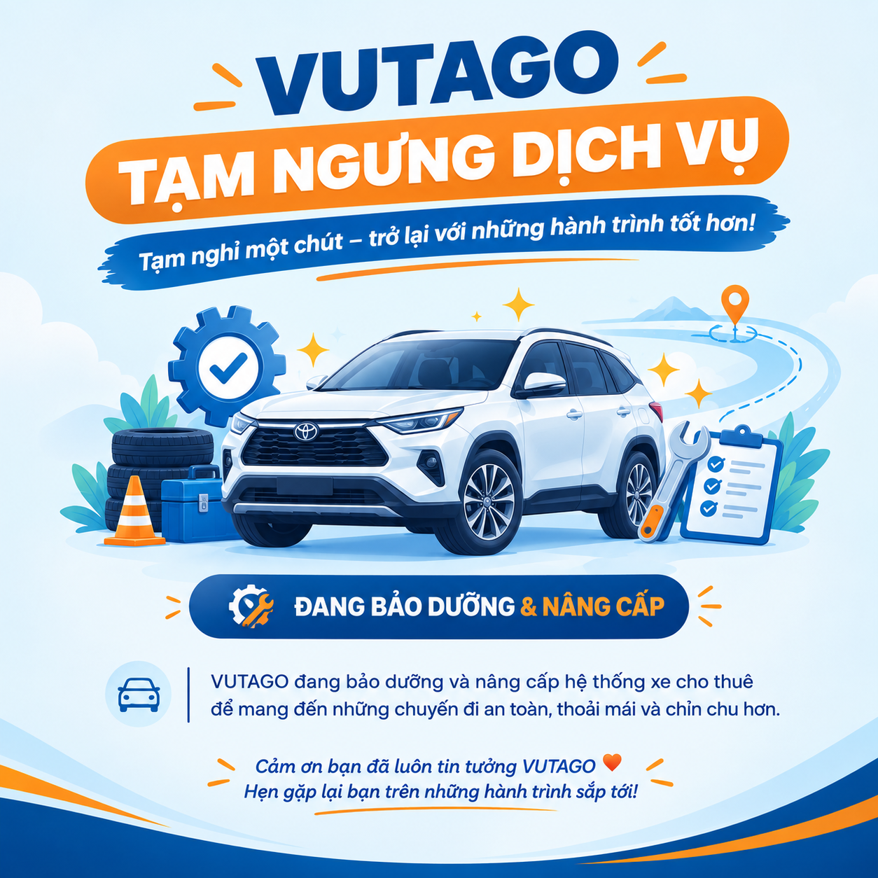 VUTAGO - Tạm ngưng dịch vụ